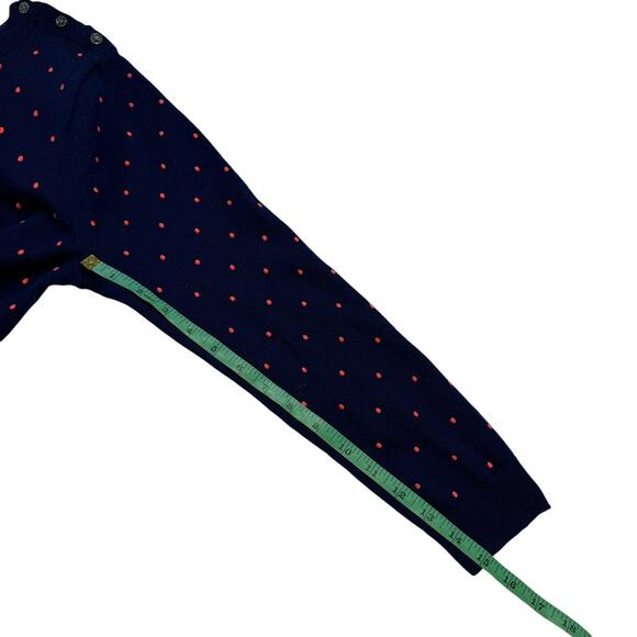 J.CREW Blue & Pink Swiss Dot Crew Neck Sweater Size Large Womens - Picture 9 of 10